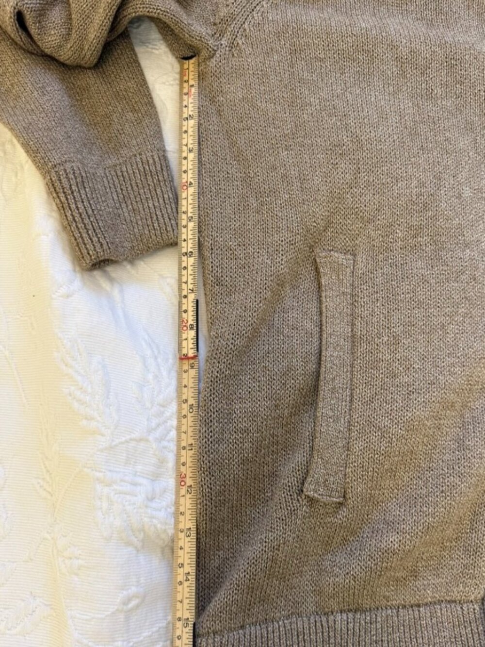 Denver Hayes Taupe Button-Front Knit Cardigan Men's Medium - Picture 5 of 7